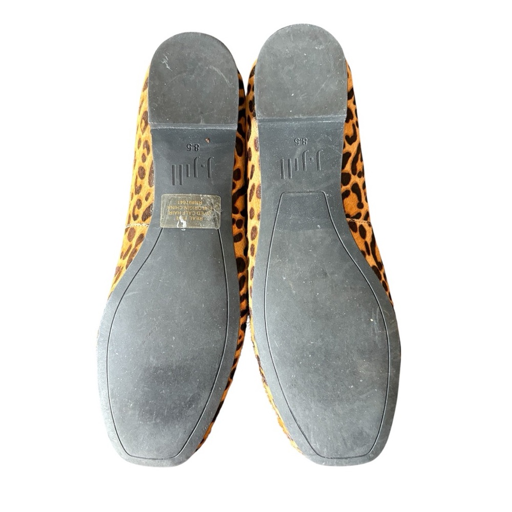 J. Jill Leopard Print Calf Hair Ballet Flats Tan & Black Slip-On Shoes - Picture 8 of 9